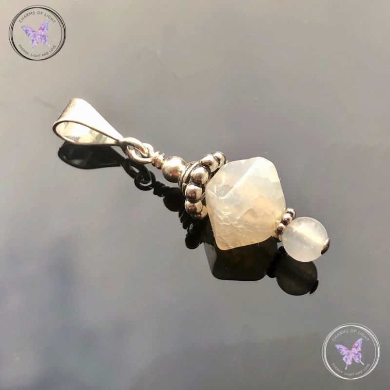 White Agate Charm Pendant